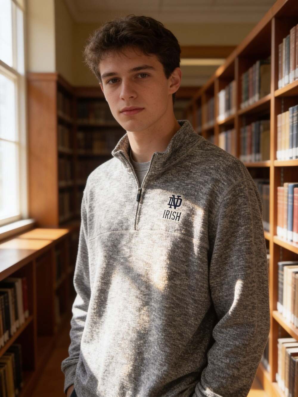 Colosseum Men's Notre Dame Fighting Irish Quarter-Zip Pullover Sweatshirt XL